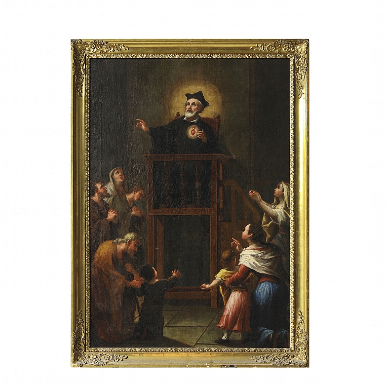 18th-19th century Italian school, 'Saint Philip Neri Preaching'