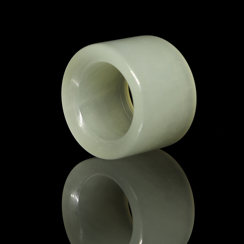 Carved jade archer's ring, 20th century