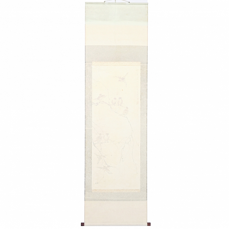 Chinese painting ‘Sparrows on Branches’, signed by Xu Beihong