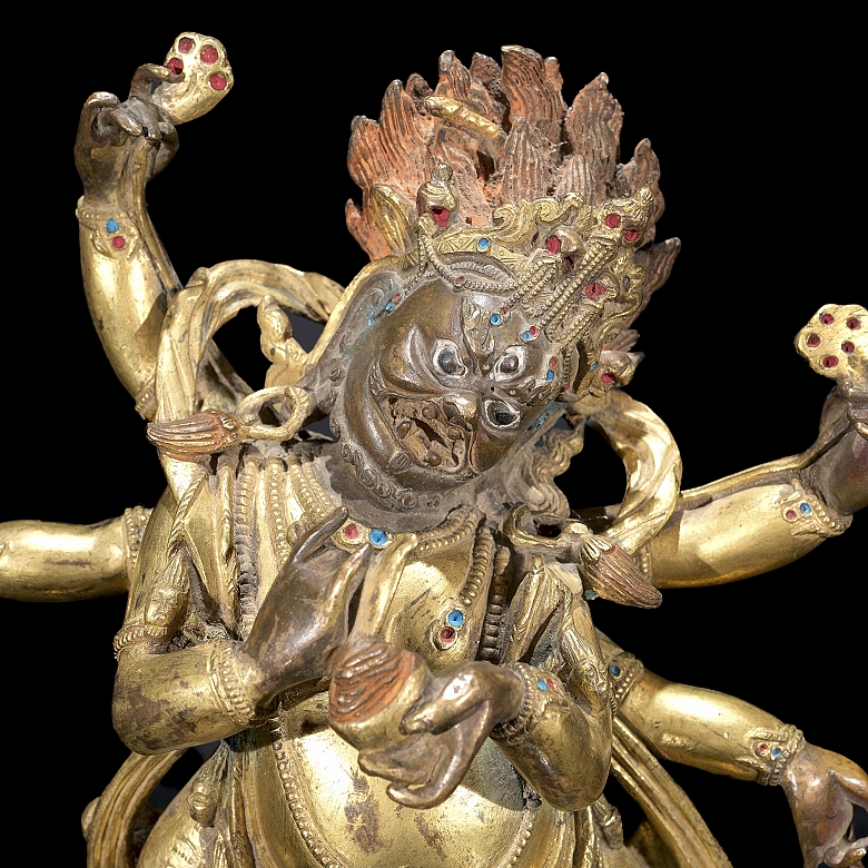 Gilded bronze figure of Mahakala, Qing dynasty