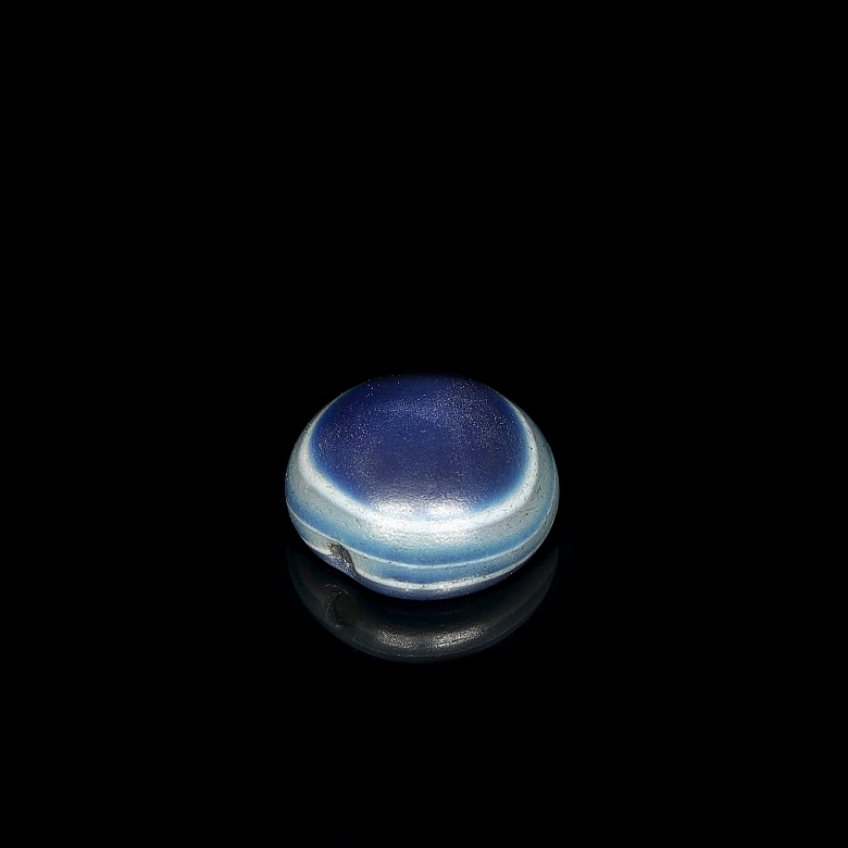 Blue agate Dzi ‘Ban Zhu’ bead, Liao dynasty - 4