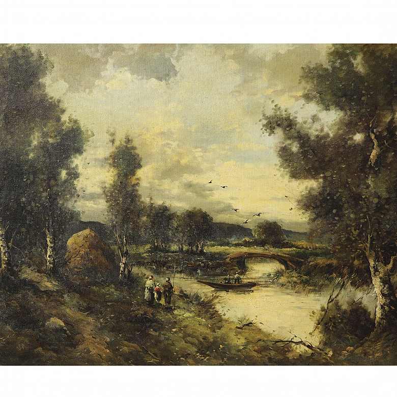 Anonymous “Landscape with river” 19th century - 1