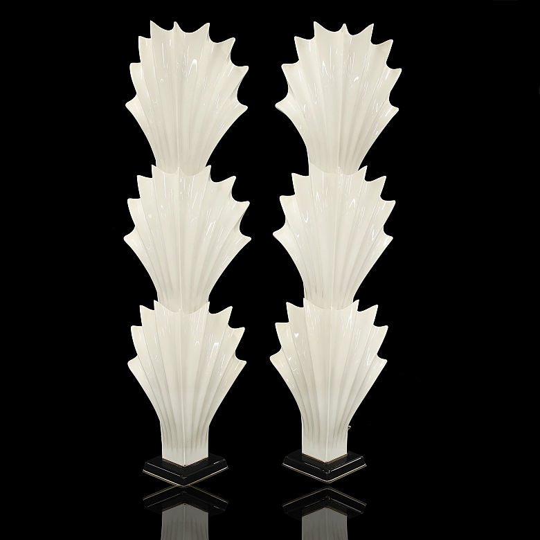 Pair of floor lamps ‘Sea Shells’ by Rougier, circa 1970