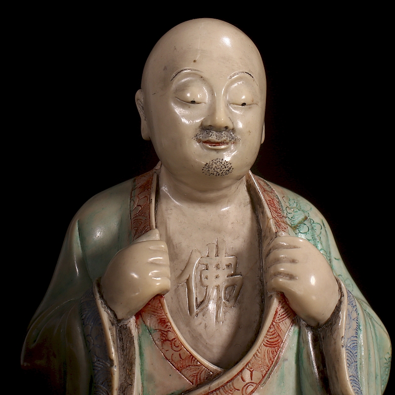 Figura de Shoushan policromada