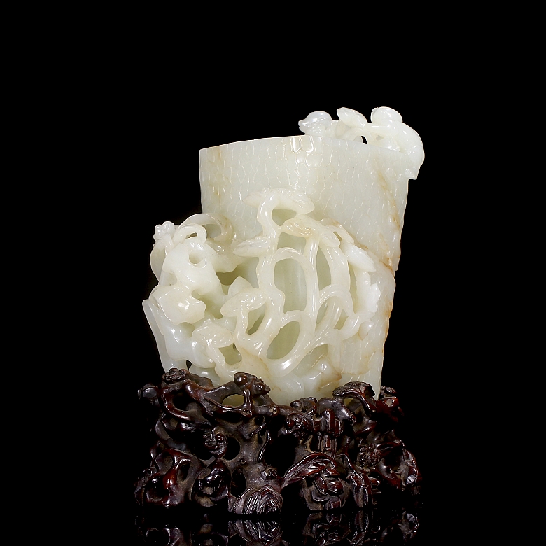 Recipiente para pinceles de jade de Hetian 