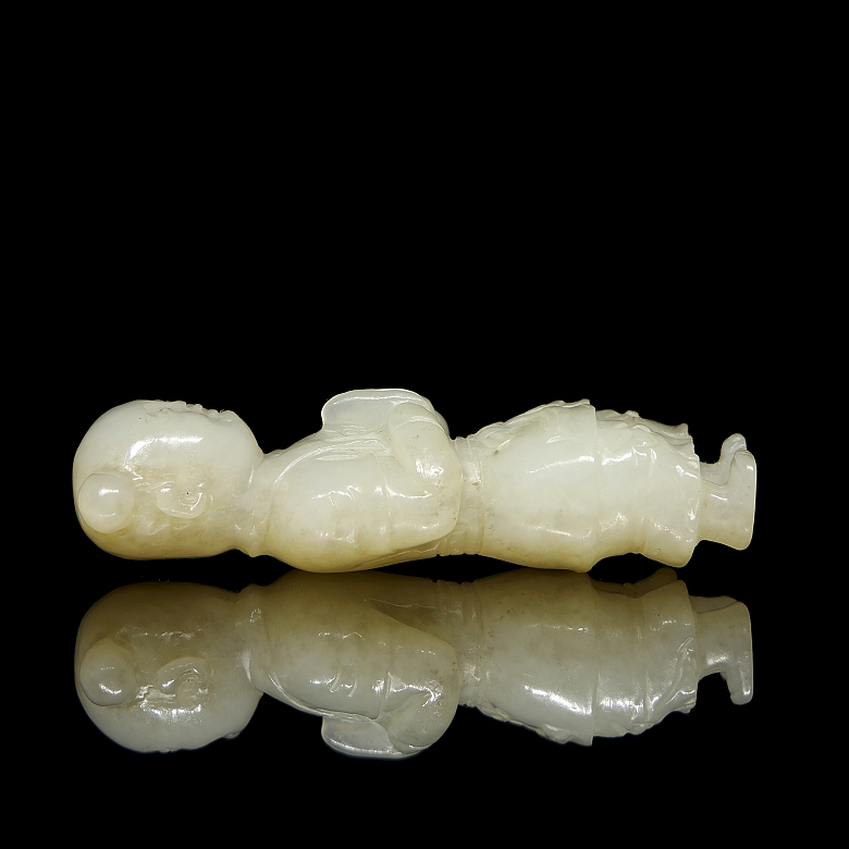 Carved jade figure ‘Girl’, Qing dynasty - 5