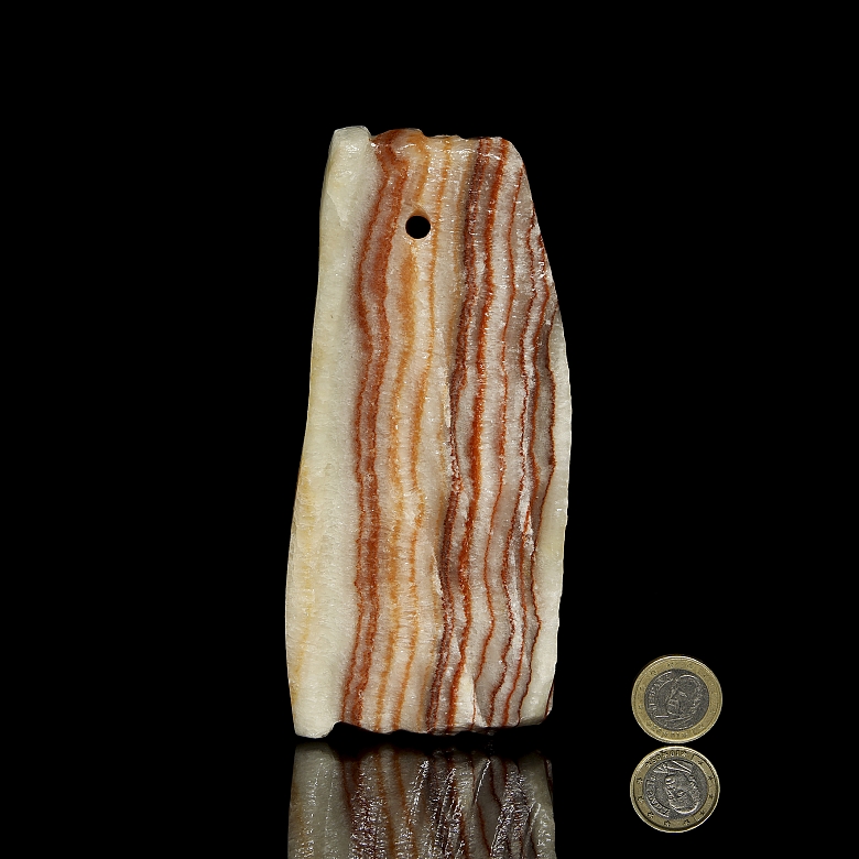 Carved Stone Pendant “Streaky Bacon”, 20th Century - 7