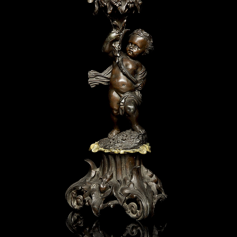 Candelabro de bronce, s.XX - 14