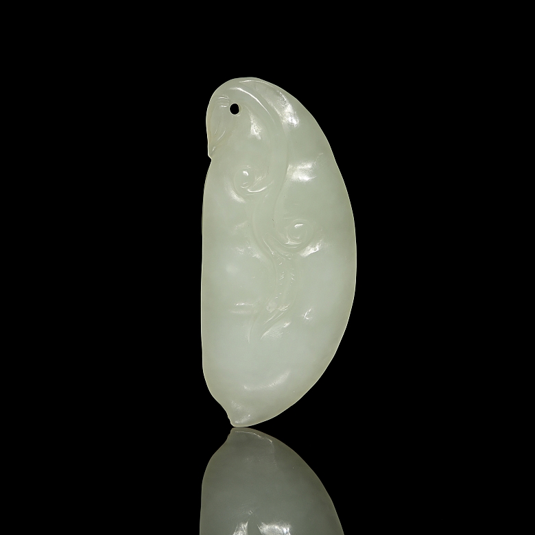 White jade pendant, ‘Insect on Fruit,’ Qing dynasty