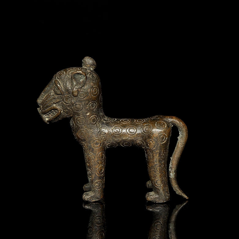 Leopardo de bronce de Benín, Nigeria. s.XIX