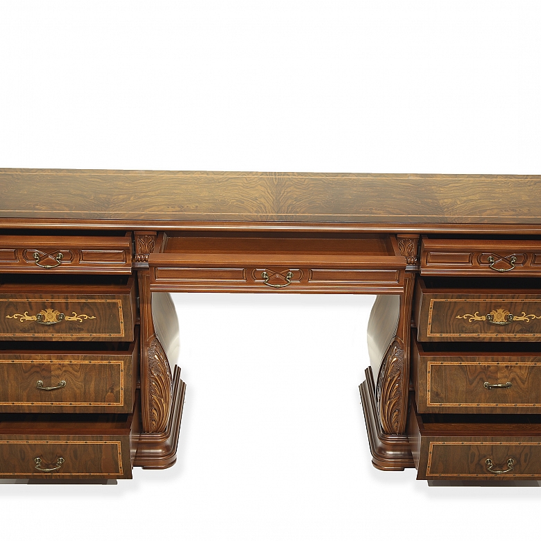 Mueble tocador de madera de palma de nogal - 3