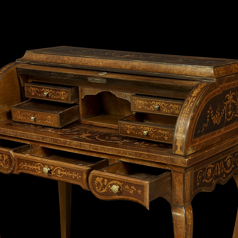 Escritorio de cilindro estilo Luis XV, ca. 1951