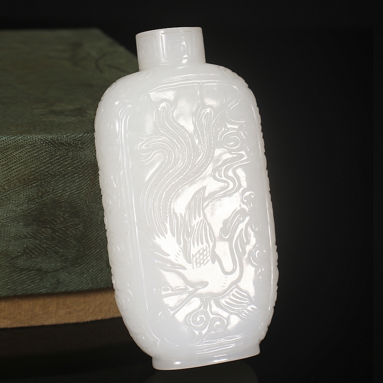 Botella de rapé de jade de Hetian 