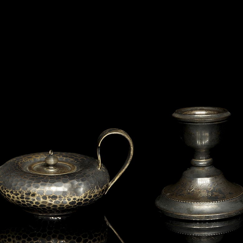 银油灯与银烛台，20世纪