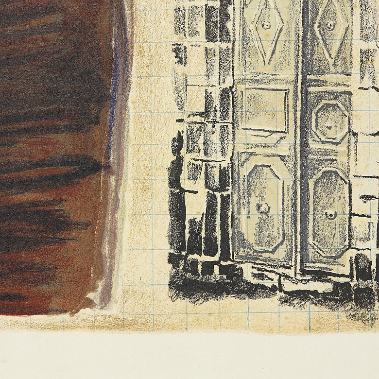 阿里·阿泽内（1934）《耶路撒冷风景与花瓶》 - 3
