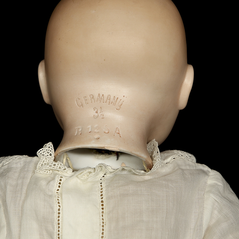 Muñeca de porcelana de carácter Kestner, molde 126, Alemania, c. 1915-1920