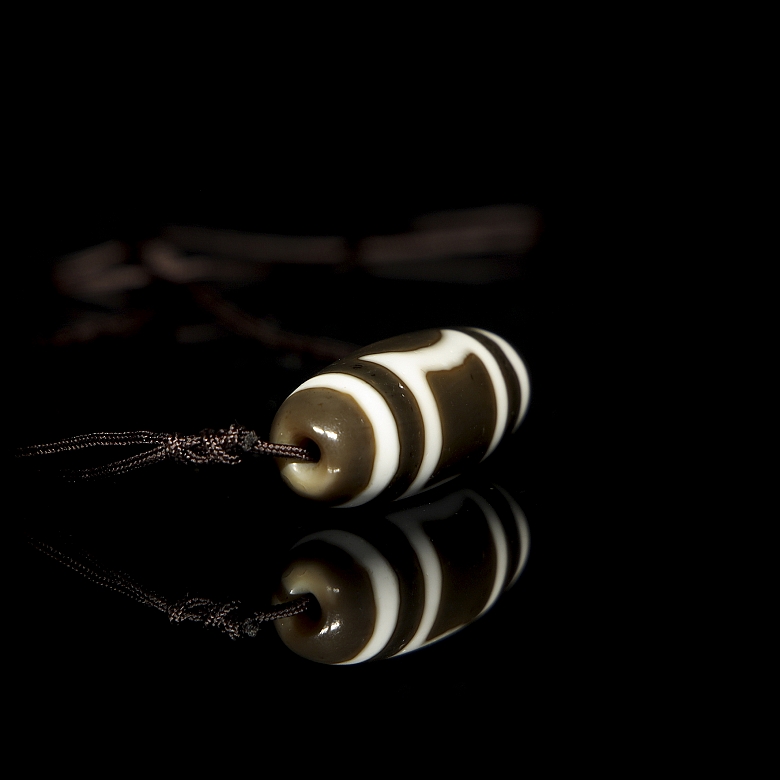 Cuenta de ágata bicolor 