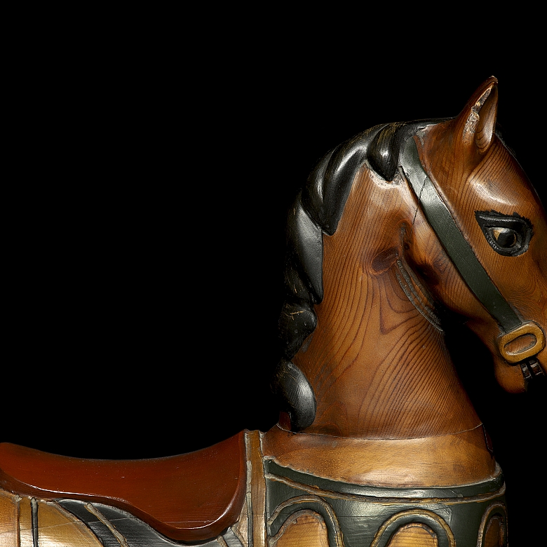 Caballo balancín de madera, s. XX