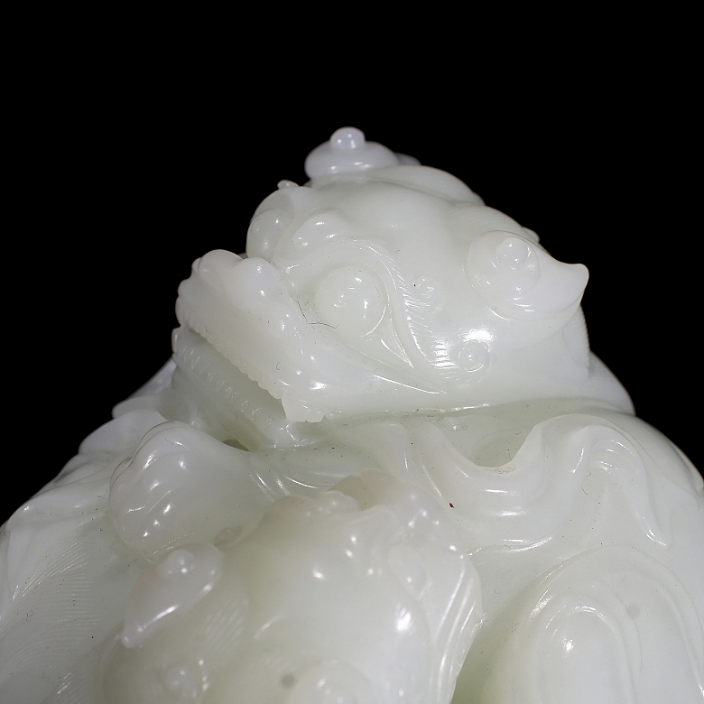 Figura de jade blanco de Hetian