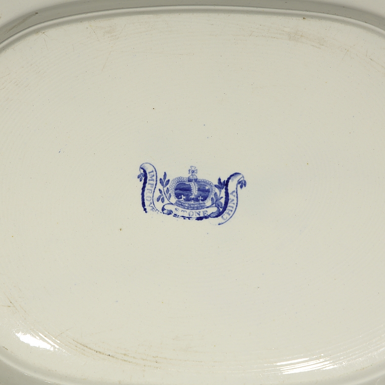 Pair of Willow Pattern trays, ‘Improved Stoneware’, 19th-20th century