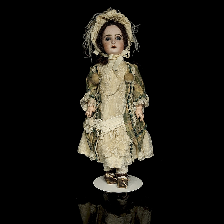 Muñeca de porcelana UNIS France, sello