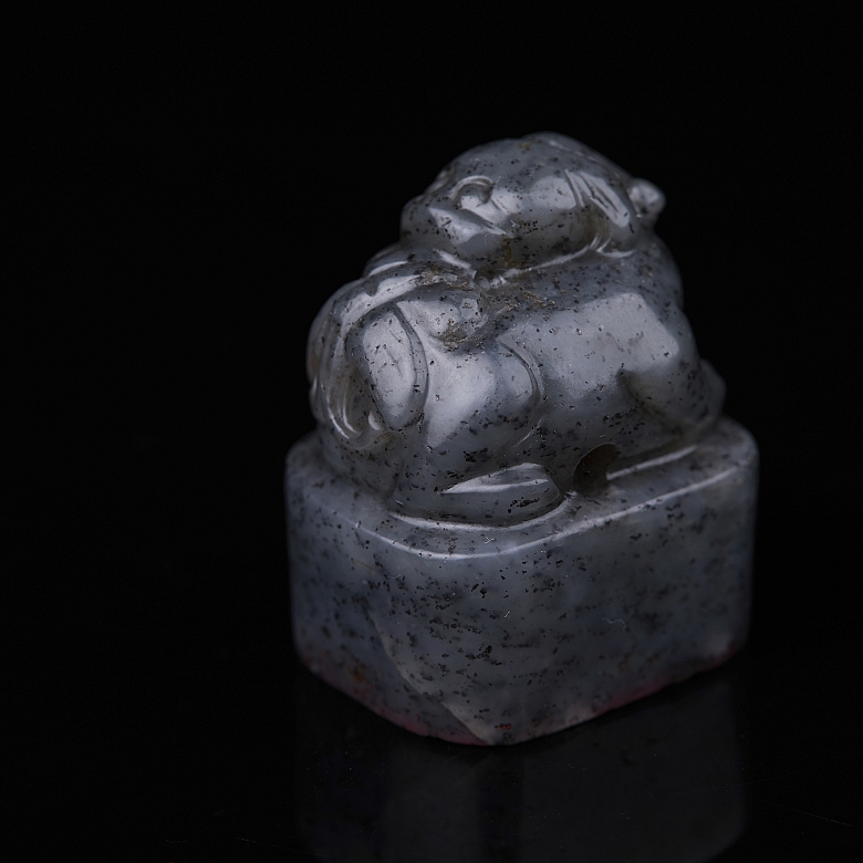 Sello de jade gris de Hetian