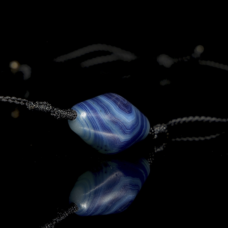 Colgante Dzi de ágata azul, dinastía Liao