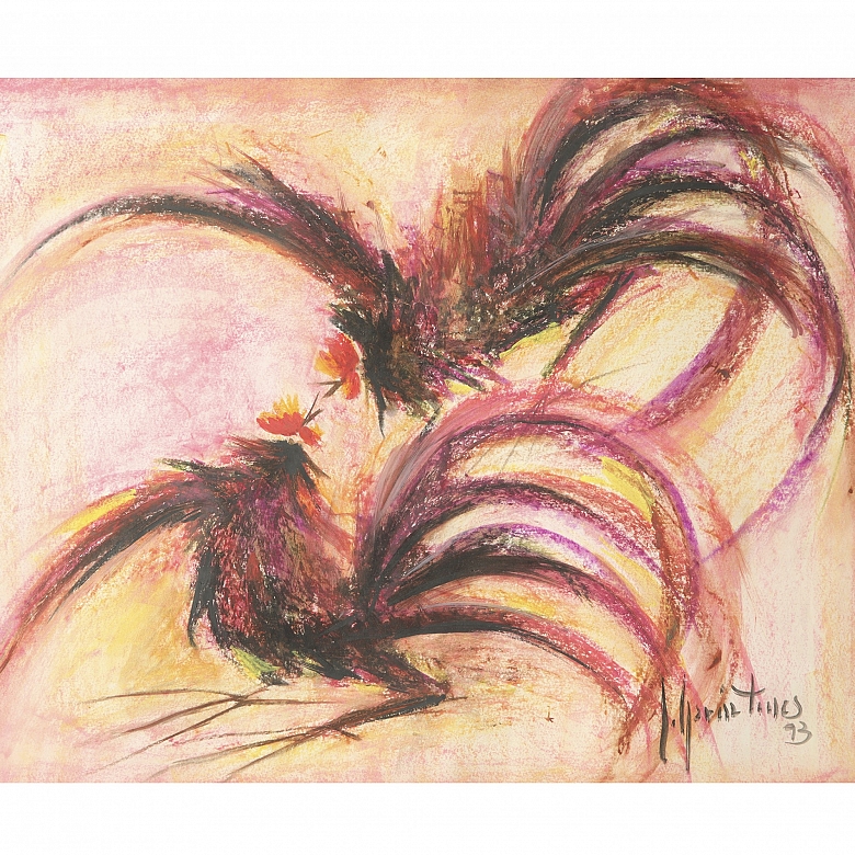 Maria Torres (20th century) ‘Cockfight’, 1993