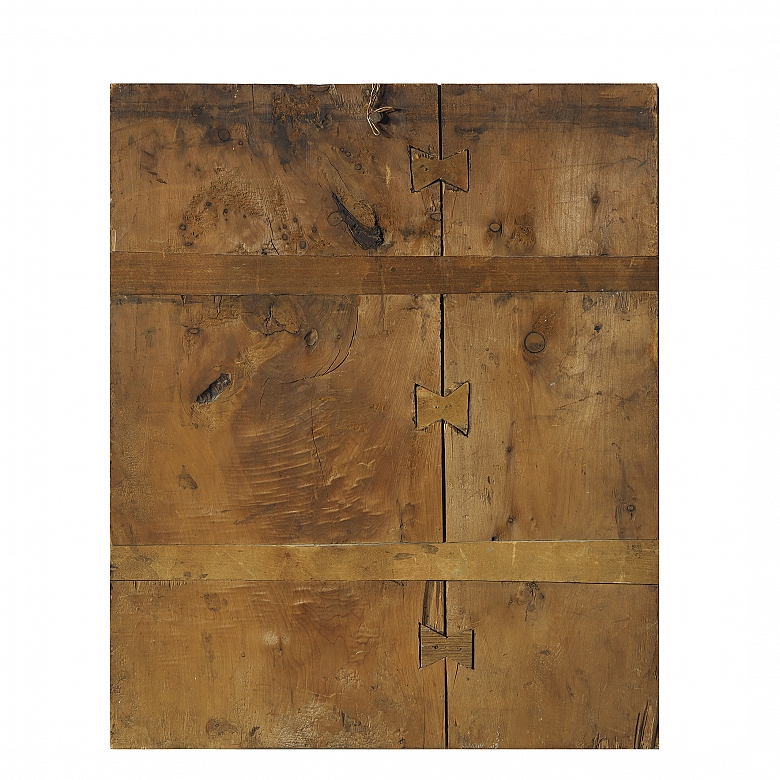 Polychrome icon on wood panel. 19th century.