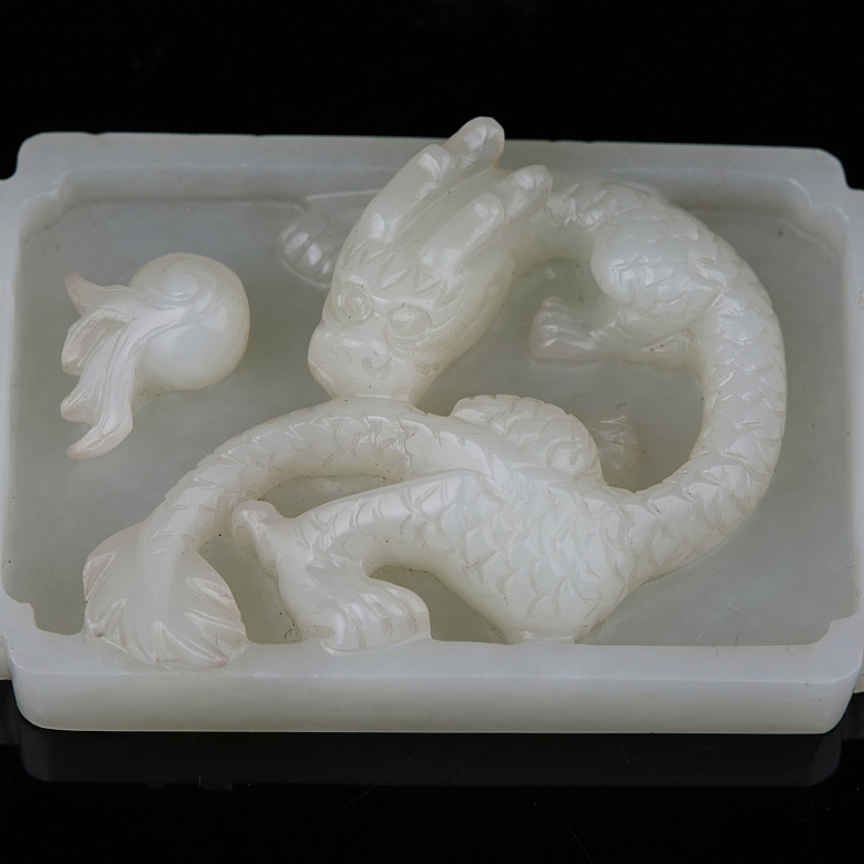 Recipiente de jade blanco de Hotian 