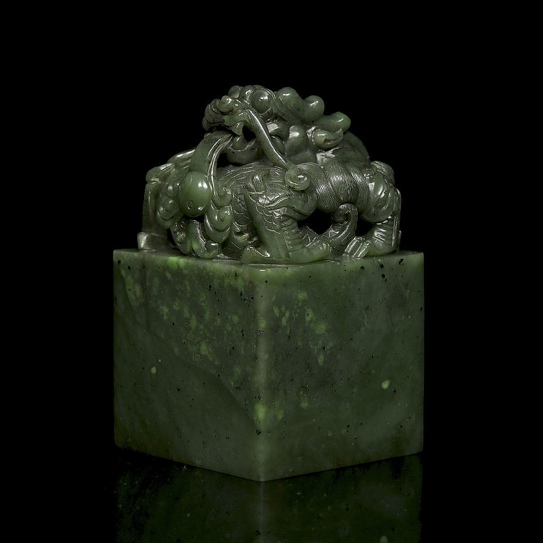 Sello de verde jade espinaca