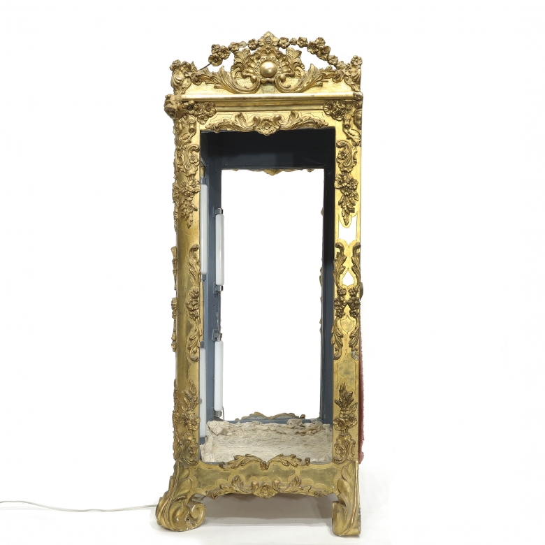 Carved and gilded wood niche, 19th century - 1