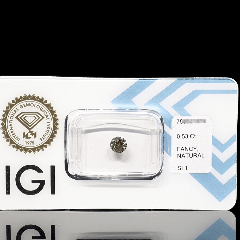 Diamante natural talla brillante, 0.53 ct, certificado IGI