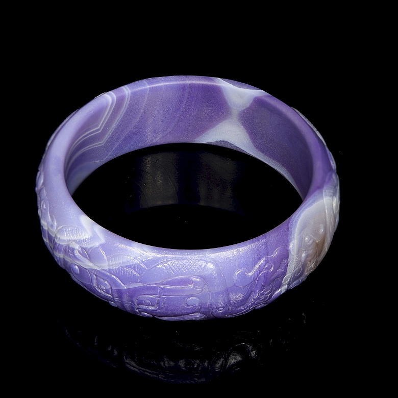 Brazalete de ágata morada 