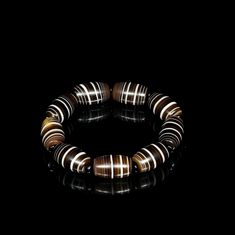Pulsera de nueve cuentas Dzi, dinastía Liao