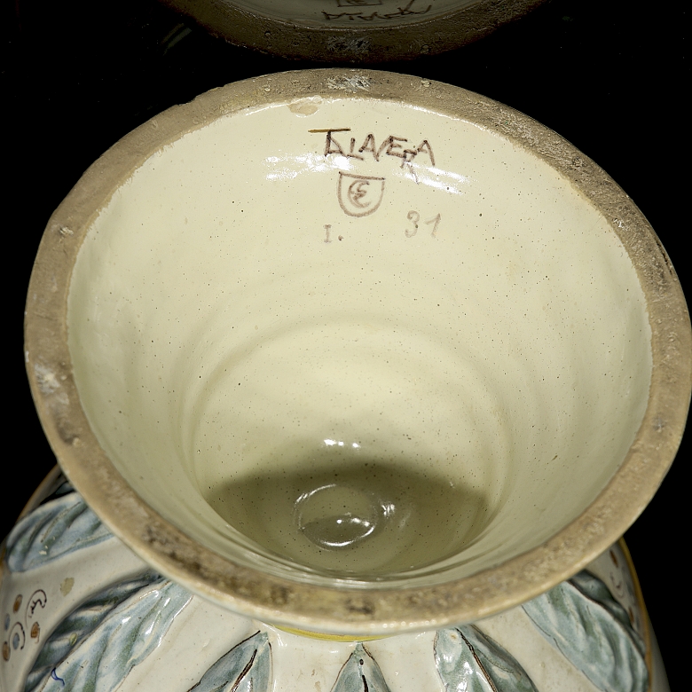 胡安·鲁伊斯·德·卢纳（1863–1945）花卉双耳瓶，20世纪早期 - 3