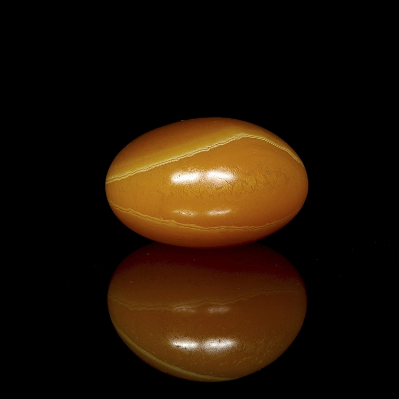 Gran cuenta de ágata amarilla, dinastía Liao