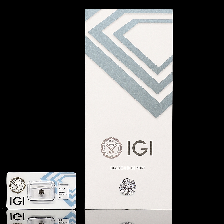 Diamante natural talla brillante, 0.76 ct, certificado IGI