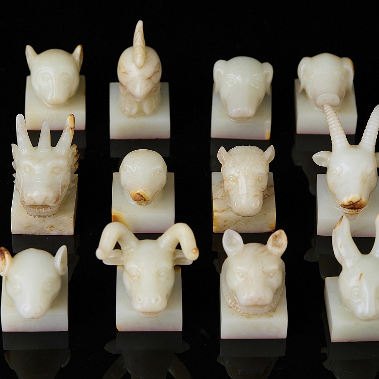 Twelve jade seals ‘Zodiac’, Qing dynasty