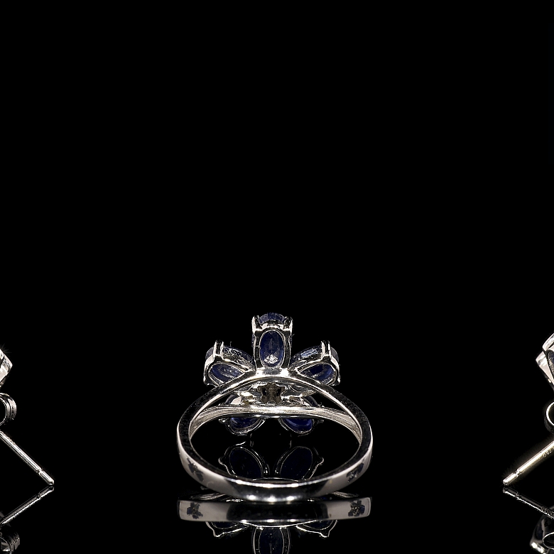 Conjunto en oro blanco de 18K 