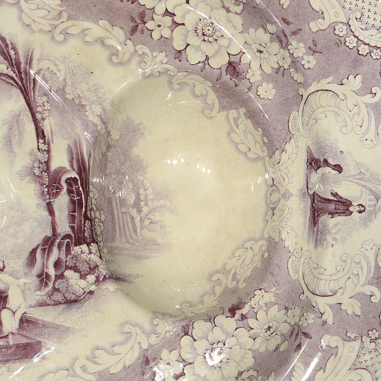 米德尔斯堡陶器厂，英国瓷质洗礼盆《天方夜谭》，19世纪