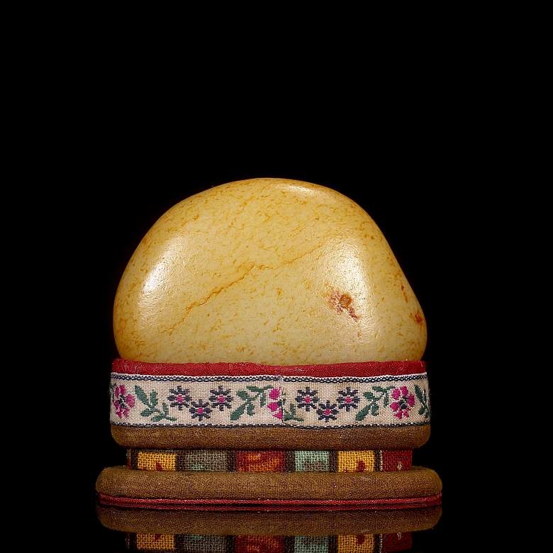 Roca de jade blanco tallado, dinastía Qing