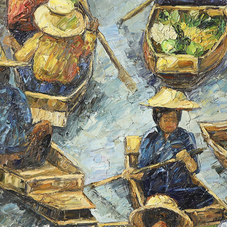 Pachx (20th century) ‘Floating market’ - 1