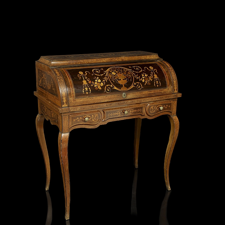 Escritorio de cilindro estilo Luis XV, ca. 1951