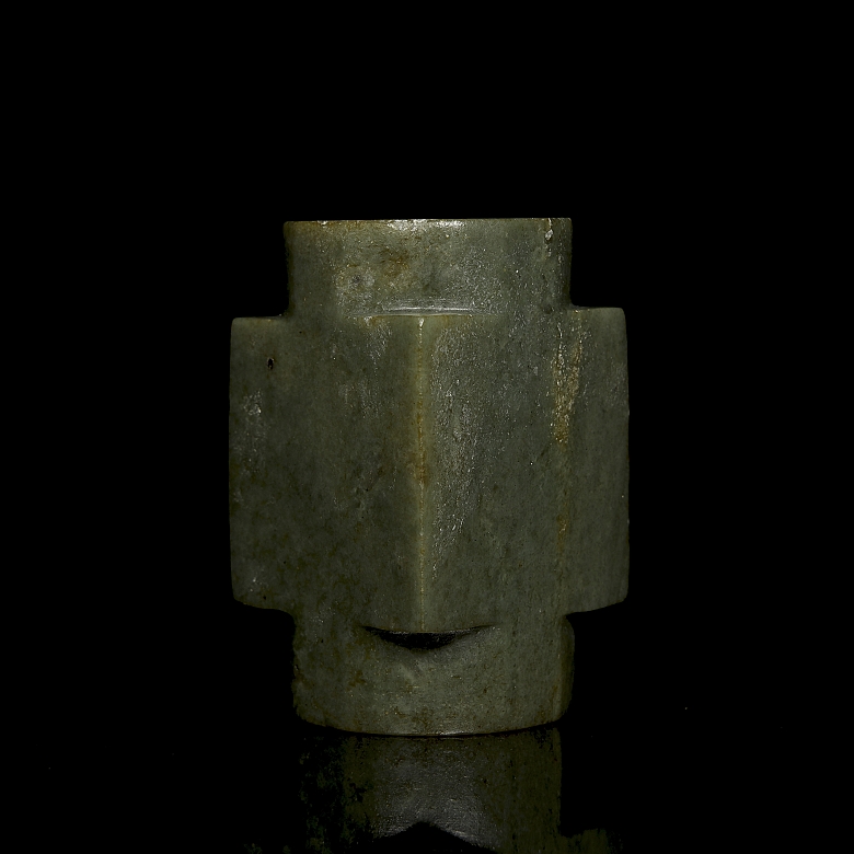 Cong de jade tallado, cultura Qija