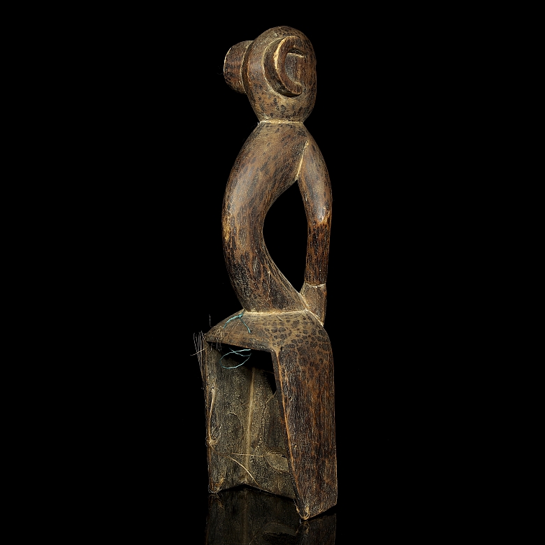Escultura máscara de madera tallada, s.XX - 13