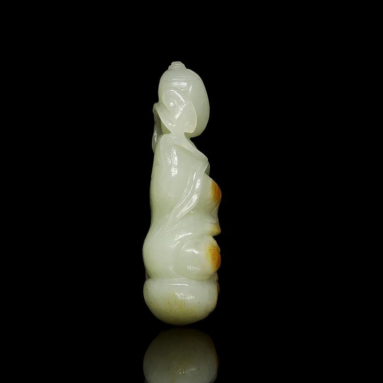 Carved jade figure, ‘Figure with Branch,’ Qing dynasty