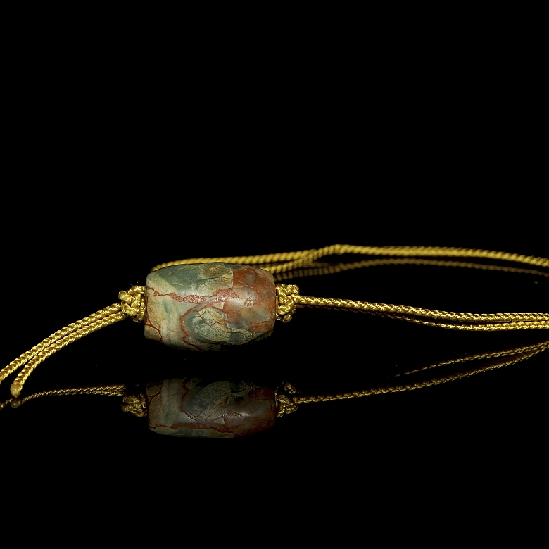 Carved jade bead, Hongshan culture