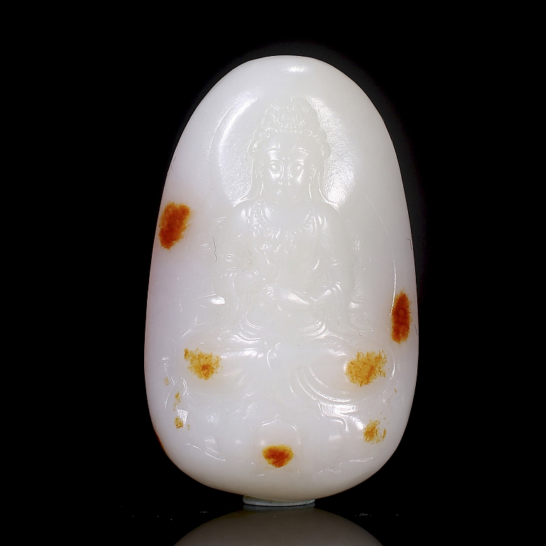 Figura de jade blanco de Hetian