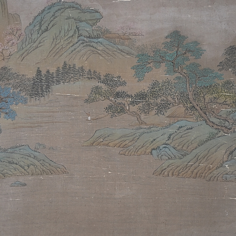 Chinese painting “Spring Landscape,” signed Wu Guxiang